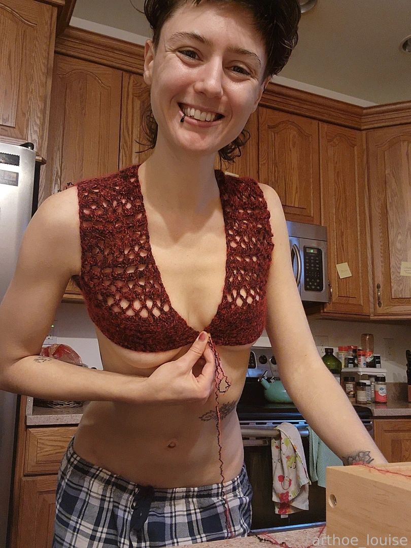 It just barely covers my boobs now progress art hobby crochet sfw part 1 