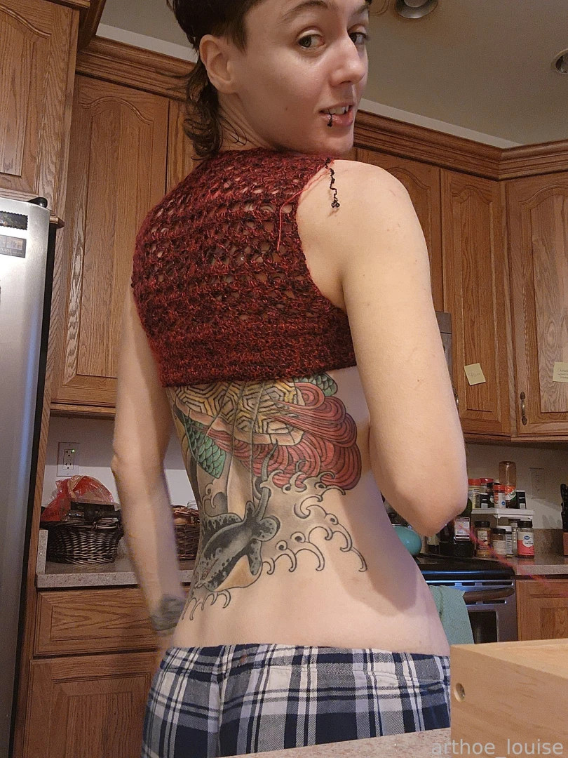 It just barely covers my boobs now progress art hobby crochet sfw 