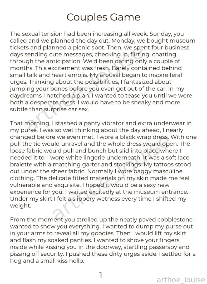 Couples game -a short erotic story featuring public flashing sex and part 5 