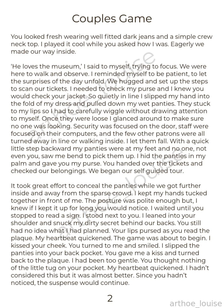 Couples game -a short erotic story featuring public flashing sex and part 4 