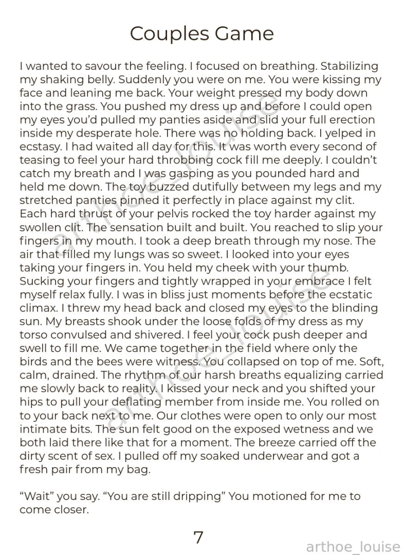 Couples game -a short erotic story featuring public flashing sex and part 3 