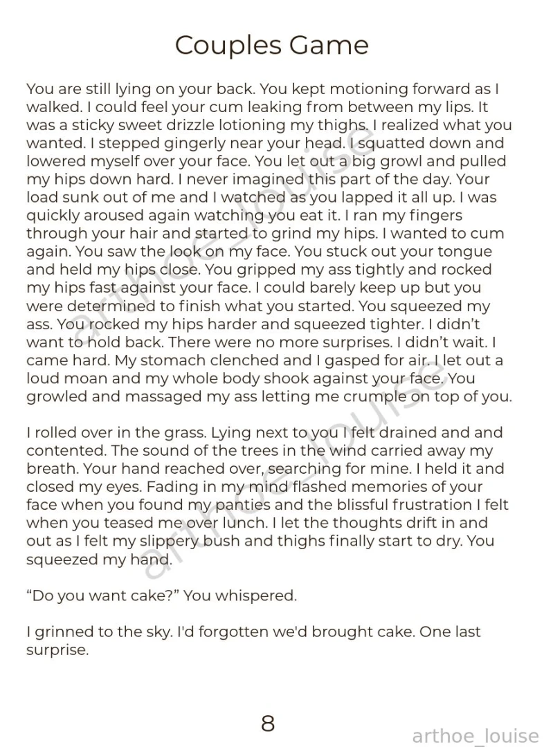 Couples game -a short erotic story featuring public flashing sex and part 6 