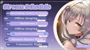 Schedule out starts tomorrow lt 3 note only streams with fansly icon