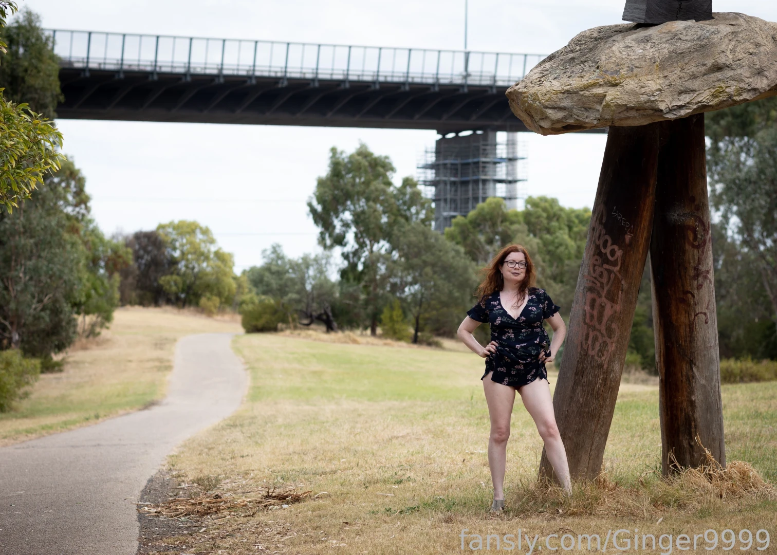 Come and join me for a walk in the park ginger redhead milf public part 1 