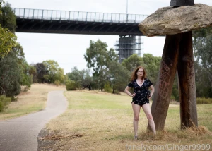 Come and join me for a walk in the park ginger redhead milf public part 1