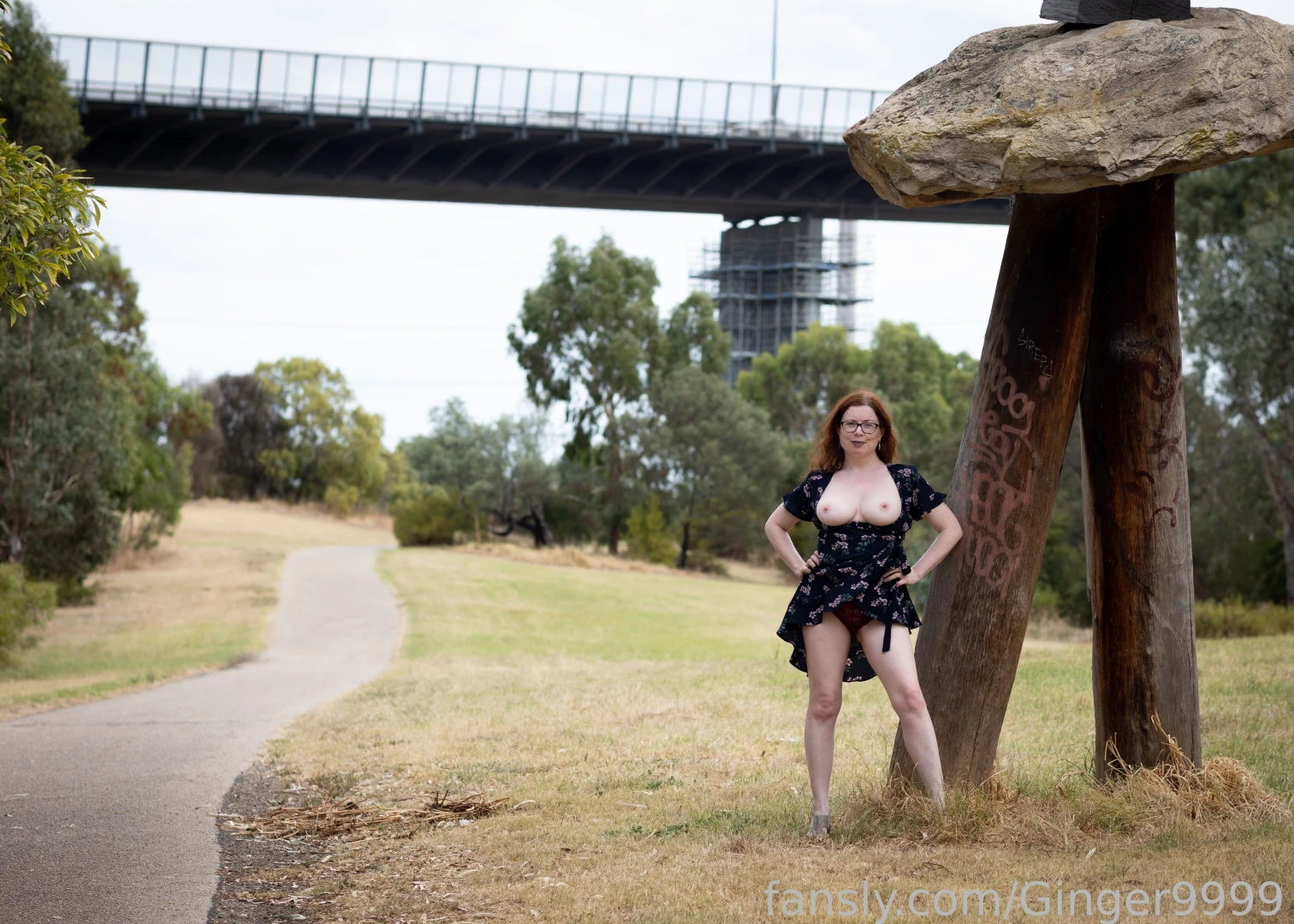 Come and join me for a walk in the park ginger redhead milf public part 4 
