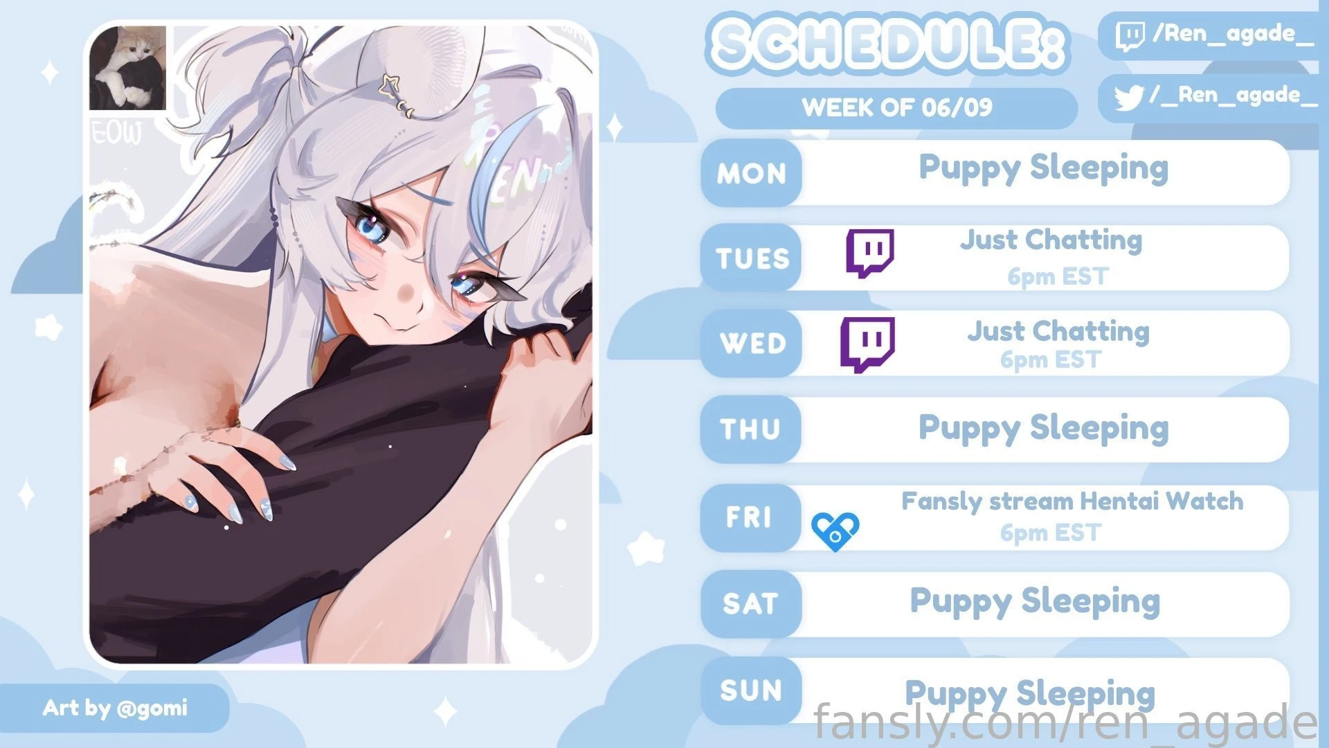 Stream schedule our hentai watching stream will be this friday at 6pm 