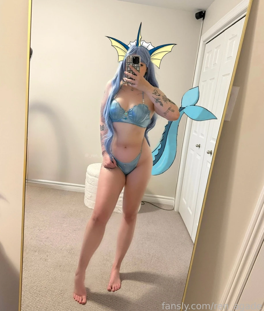 Vaporeon cosplay vtuber lewdtuber anime cosplay horror goth gothgirl 