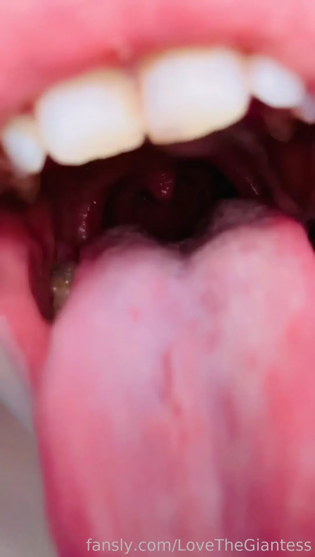 Giantess playful oral vore with belly rubbing moaning mouth play and 