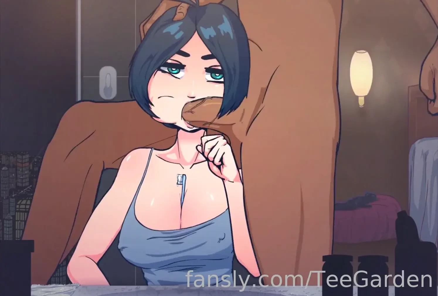 --- milk bottle --- time stopped 1080p 2d timestop blowjob facial 