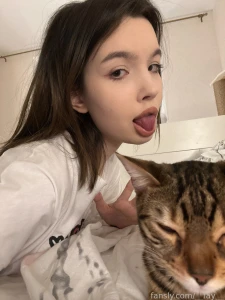 It seems my cat gets too much love asian cute young teen brunette part 1