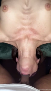 Swirling my tongue around that cock feeling it plunge into my throat