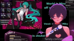 World is mine karaoke but i have a toy in - miku vtuber lewdtuber clip