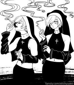 Vtuber lewdtuber art tomboy nun anime hentai fyp