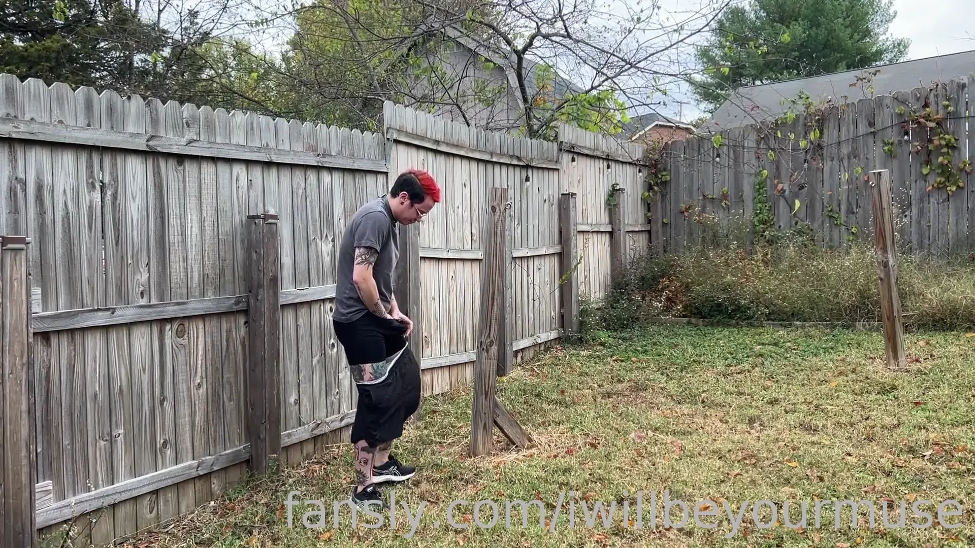 Trans boy desperately pees outside with dick packer ah fuck i really 