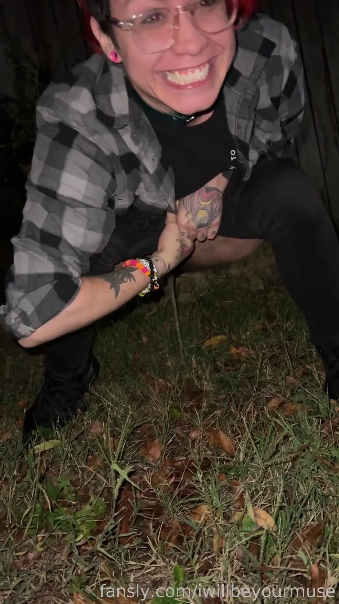 Just peeing outside by the fire 