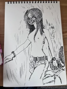 I drew this last night i m going to work on losing this gut i promise