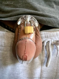 Here s my beta milking slave in his little chastity i make him send me