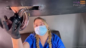 New video alert amp preview nurse milks chastity slave s big cum load