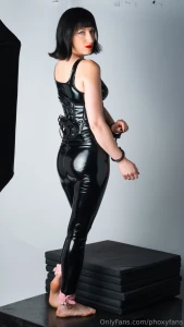 Bound in vinyl barefoot goth temptation wrapped in shiny black vinyl part 9