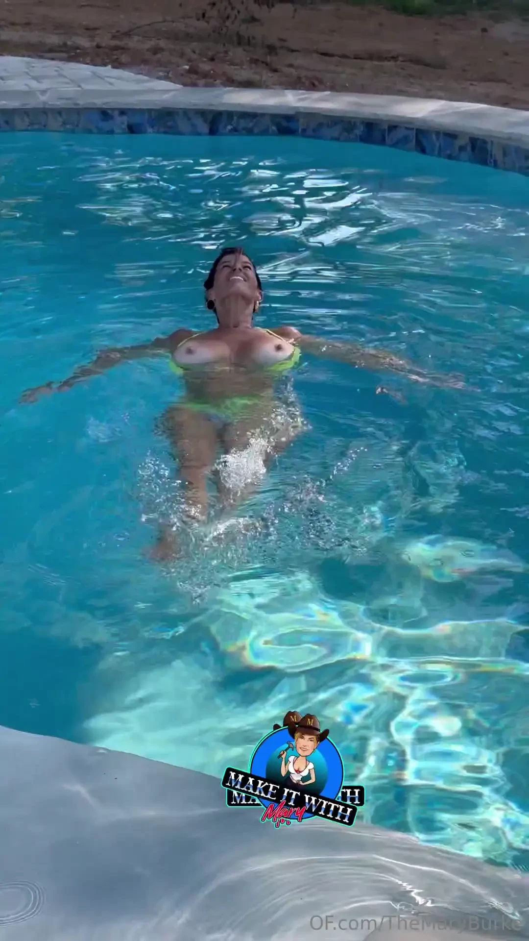 Tits out pool time in my panties 