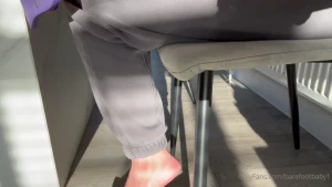 Feet glowing in golden hour