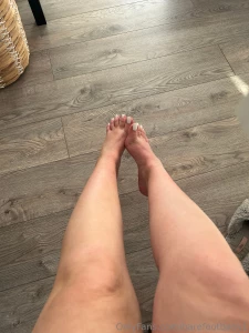 My slippers are never far away completely bare legs to hopefully get a