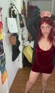 Music amp stripping out of my sexy red dress amp heels teasing you