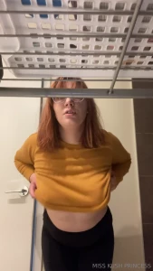 Flashing my big tits at work