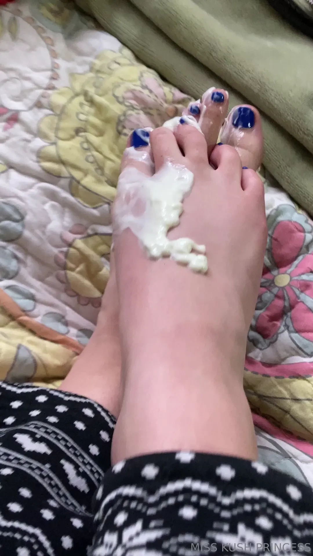 Lots of lotion on my feet - full video for sale 
