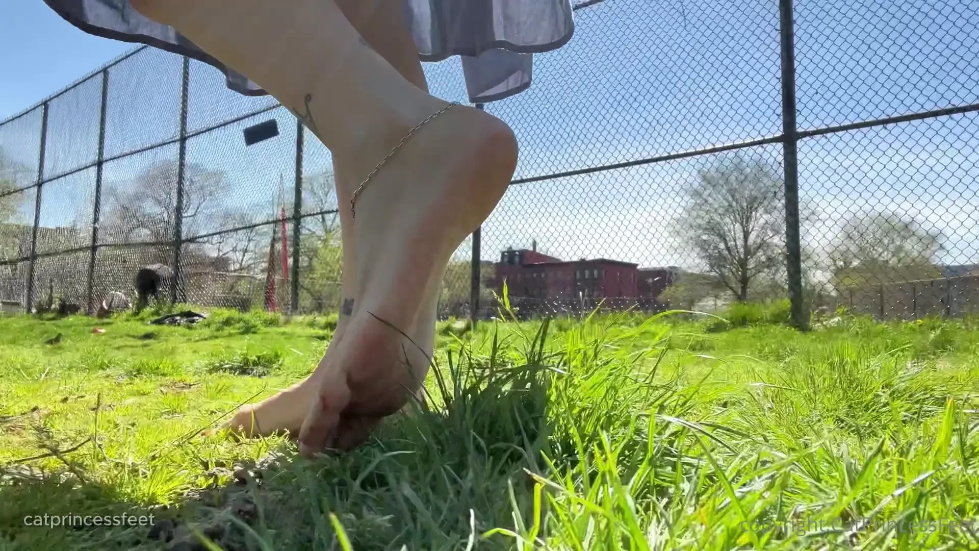 Walking barefoot in grass summer dress flip flops tease hungarian size part 1 