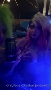 In a hot tub with topless sceen queen kandikitsune666 yes her boobs