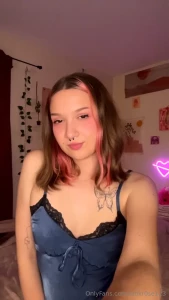 Feeling slutty and pretty in my sexy blue slip dress