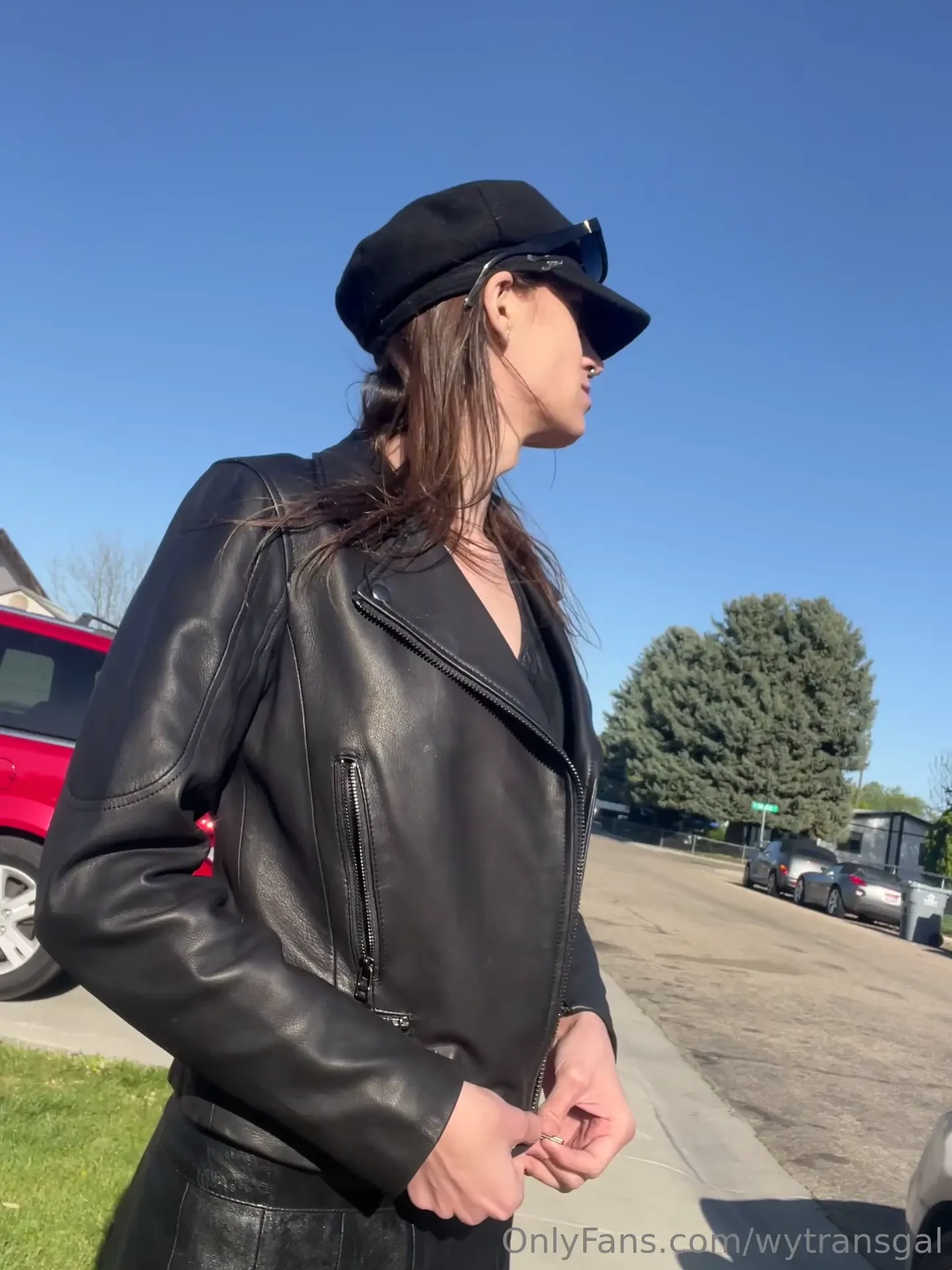 New leather jacket to slowly build my dommy wear thoughts 