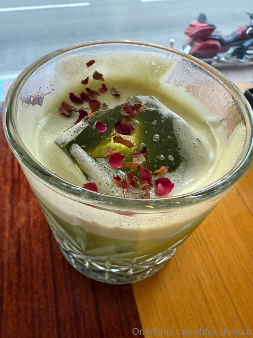Matcha ice and rose petals - magic in a glass sometimes you just need 