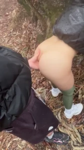 Fucking in the woods for the first time i risked it and today for one