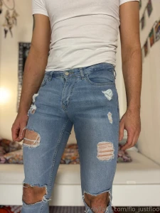 My tight jeans and underwear hold my hard dick in place while i part 1