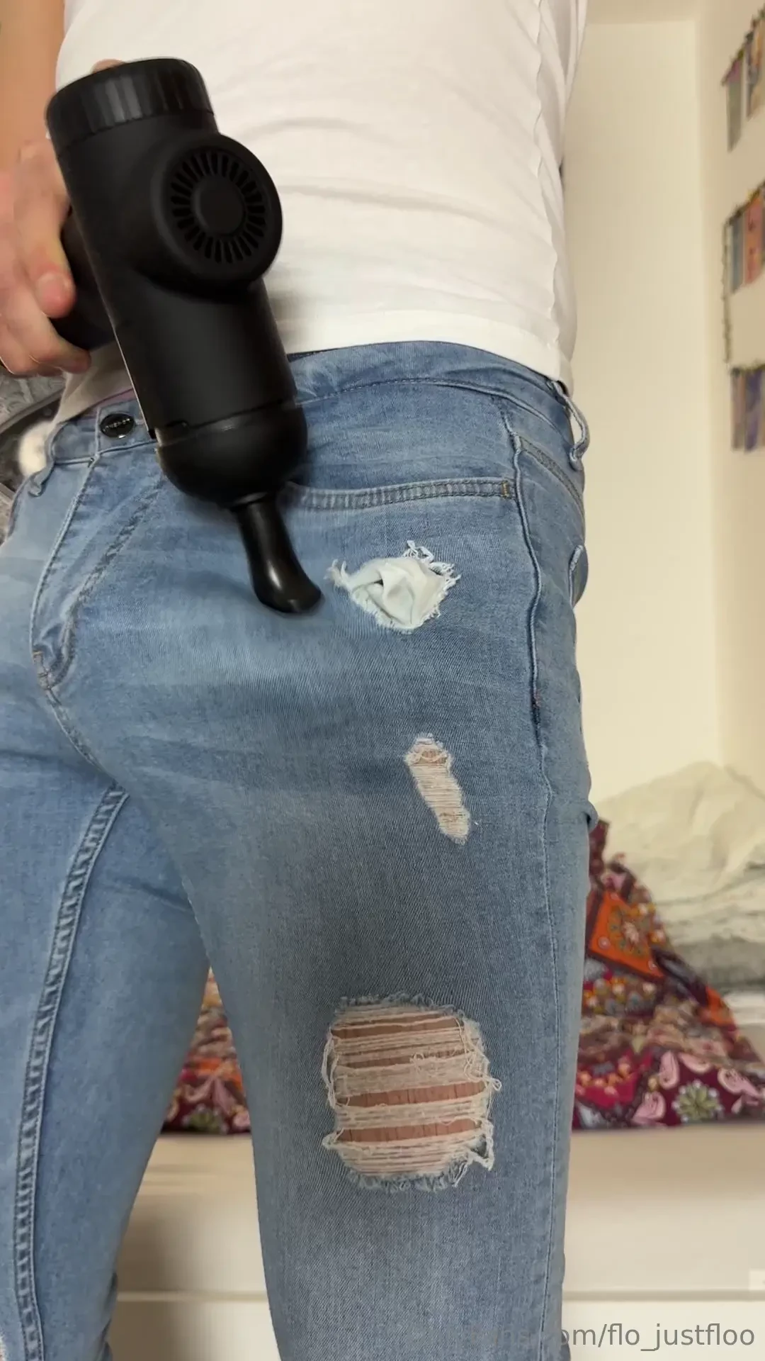 My tight jeans and underwear hold my hard dick in place while i 