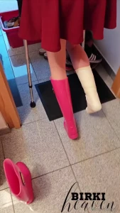 Down stairs and up again with plaster foot and crutches will that go part 1