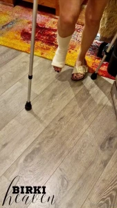 Cast and crutches which shoes are best for this what do you mean here part 1