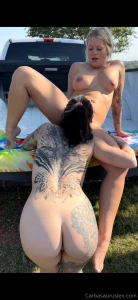 I picked her up and ate her pussy on the truck bed so she repaid me by