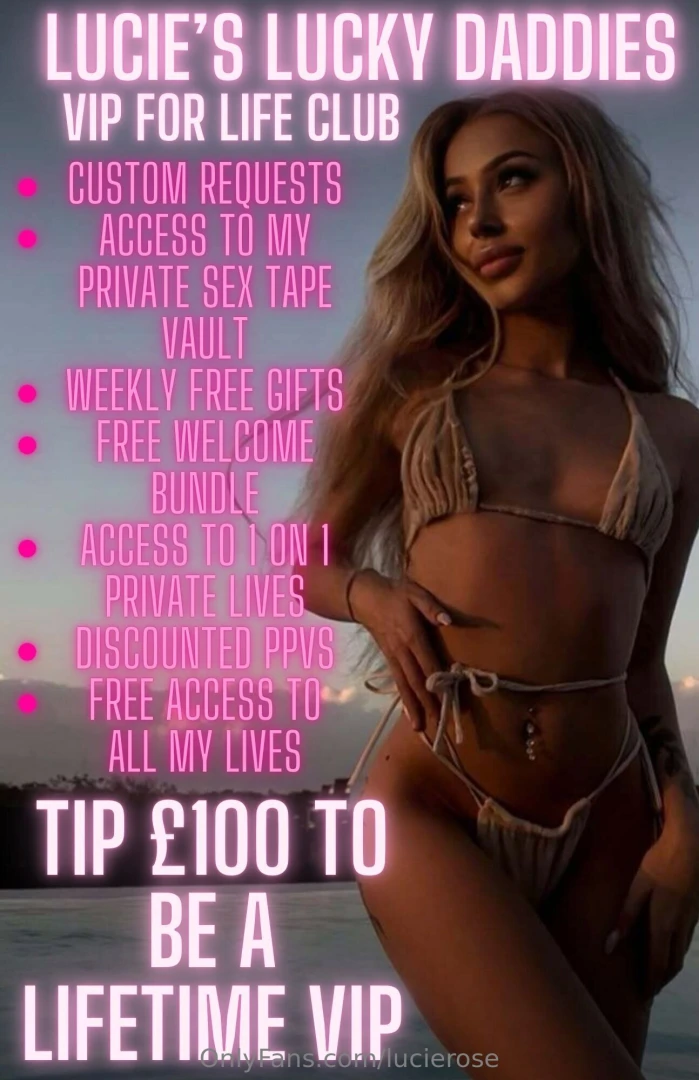 Officially launching my lucky daddies vip for life club and to 