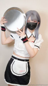 Masturbation simple maid cosplay about 7min part 1