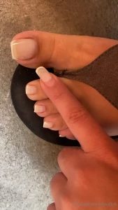 Hey look my pedicure my nails are long but my polish is ugly now time