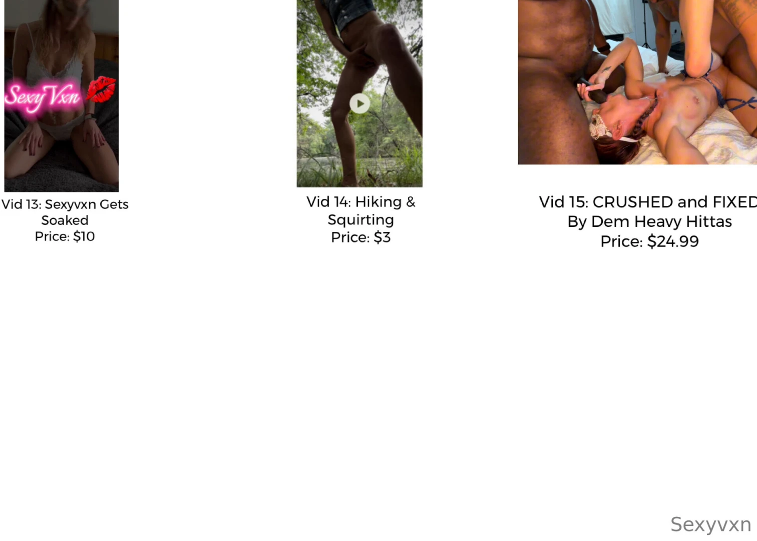 Hey babes here is an updated menu with all my vids all teasers can be 