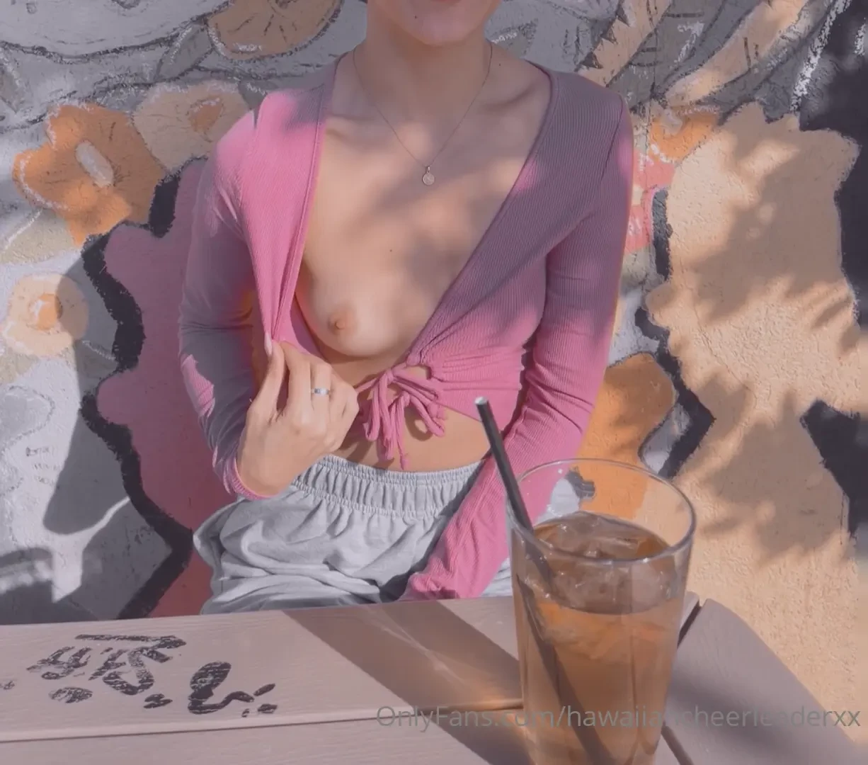 Hehe flashing at lunch today i ve been sick but it s so nice to 