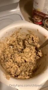 I baked oatmeal chocolate coconut cookies yesterday