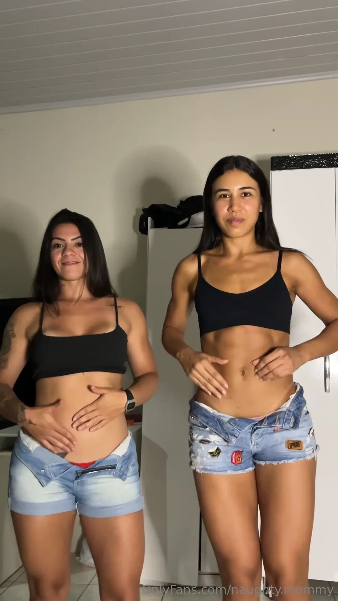 Learning some belly moves with my sister onlyfans com izafitness 