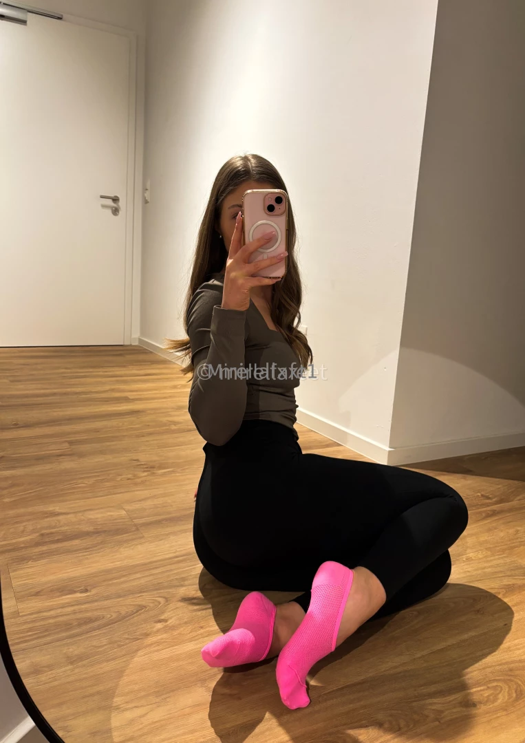 Feet pink socks and 
