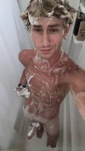 Getting all soapy and clean